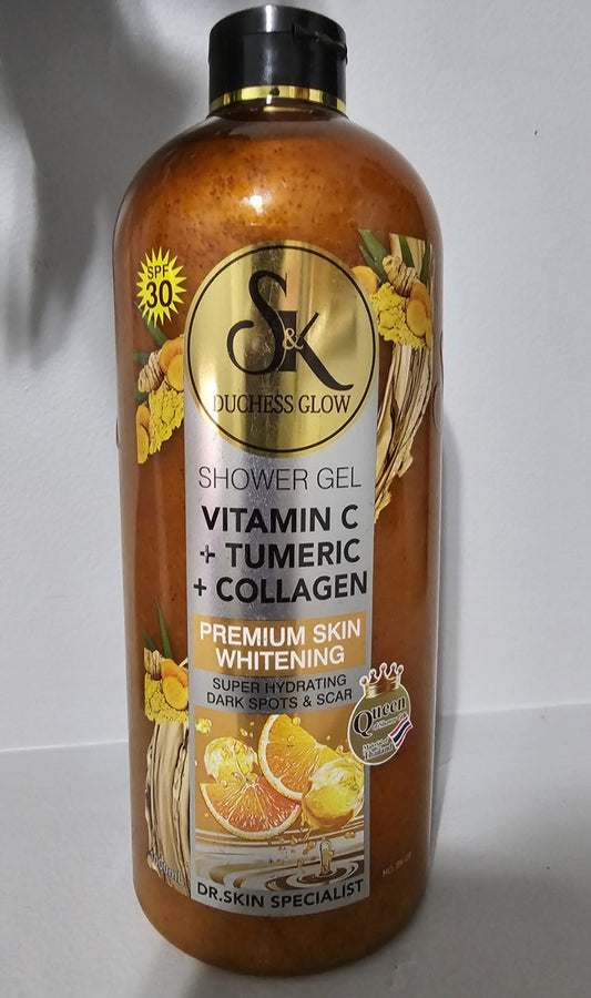 Sk duchess glow vitamin c +Turmeric + Collagen scrub shower gel 1000ml Spf 30