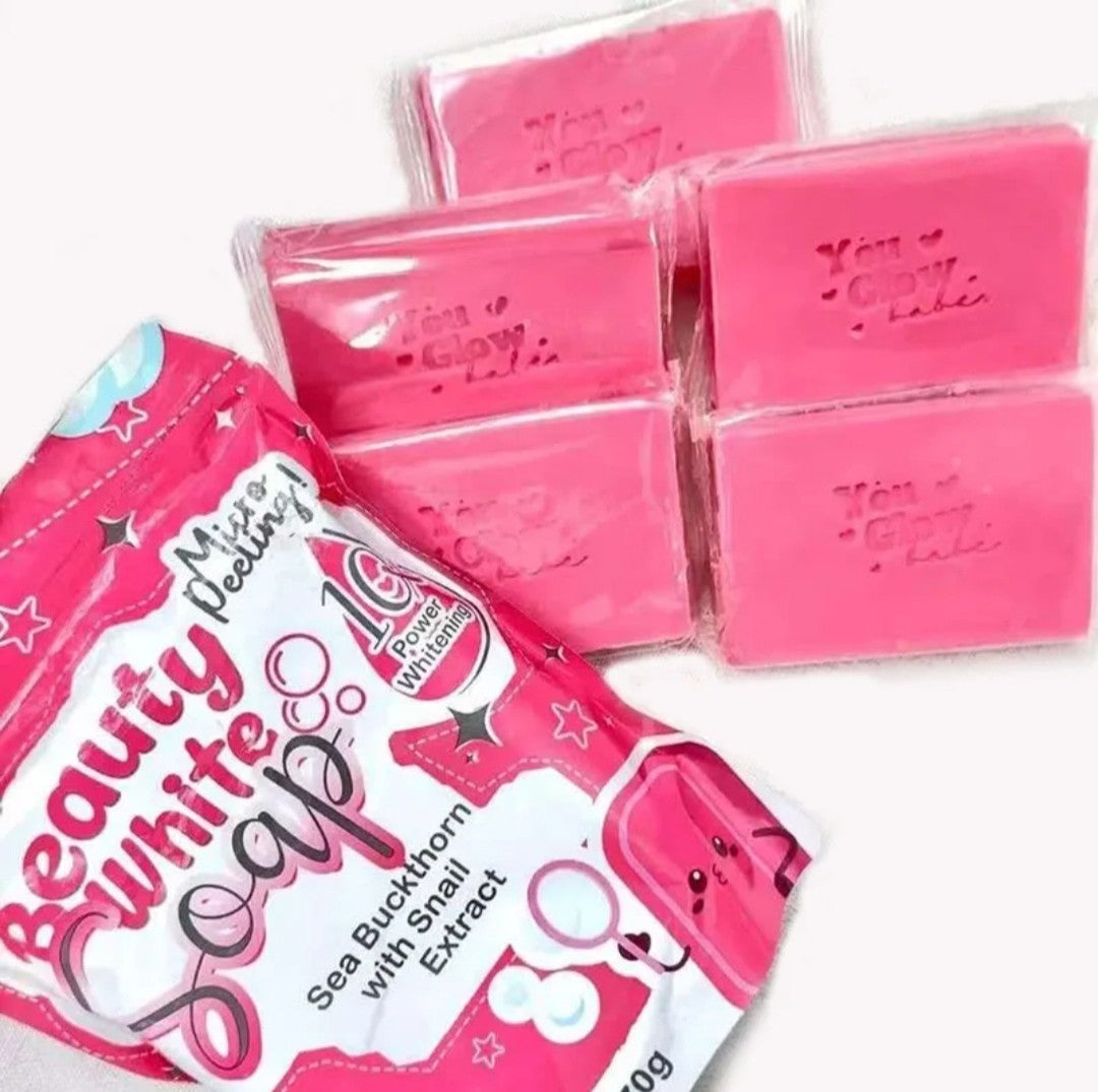 1 Pouch Beauty White Soap by You Glow Babe, 5 Bars x 70g