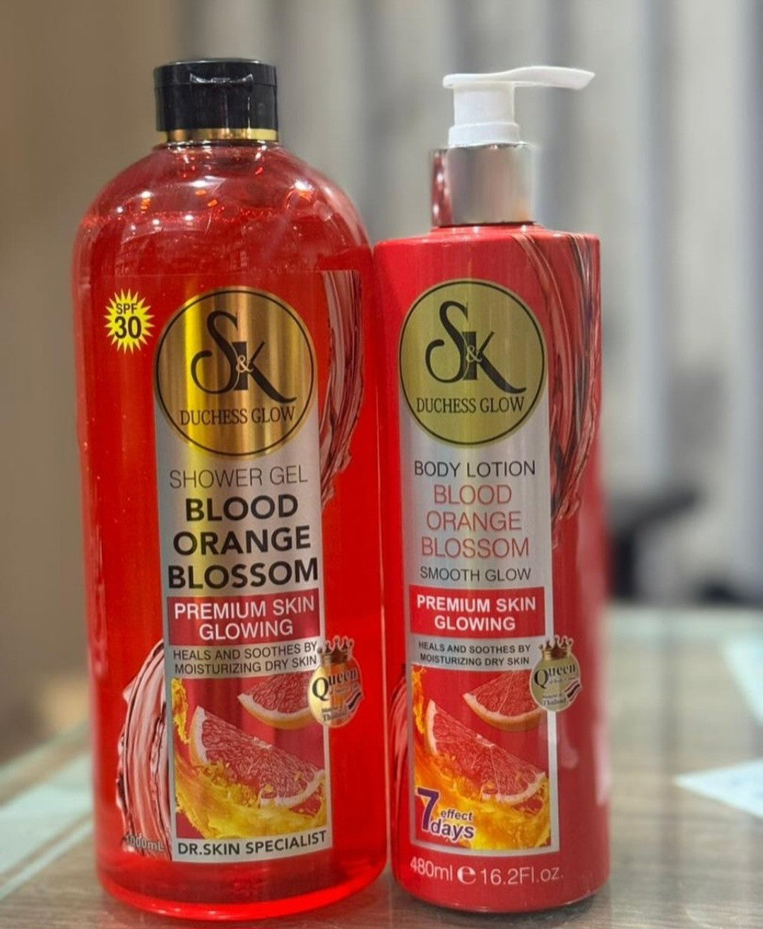 SK DUCHESS GLOW EXTRA WHITENING SHOWER GEL 1000ML & BODY LOTION