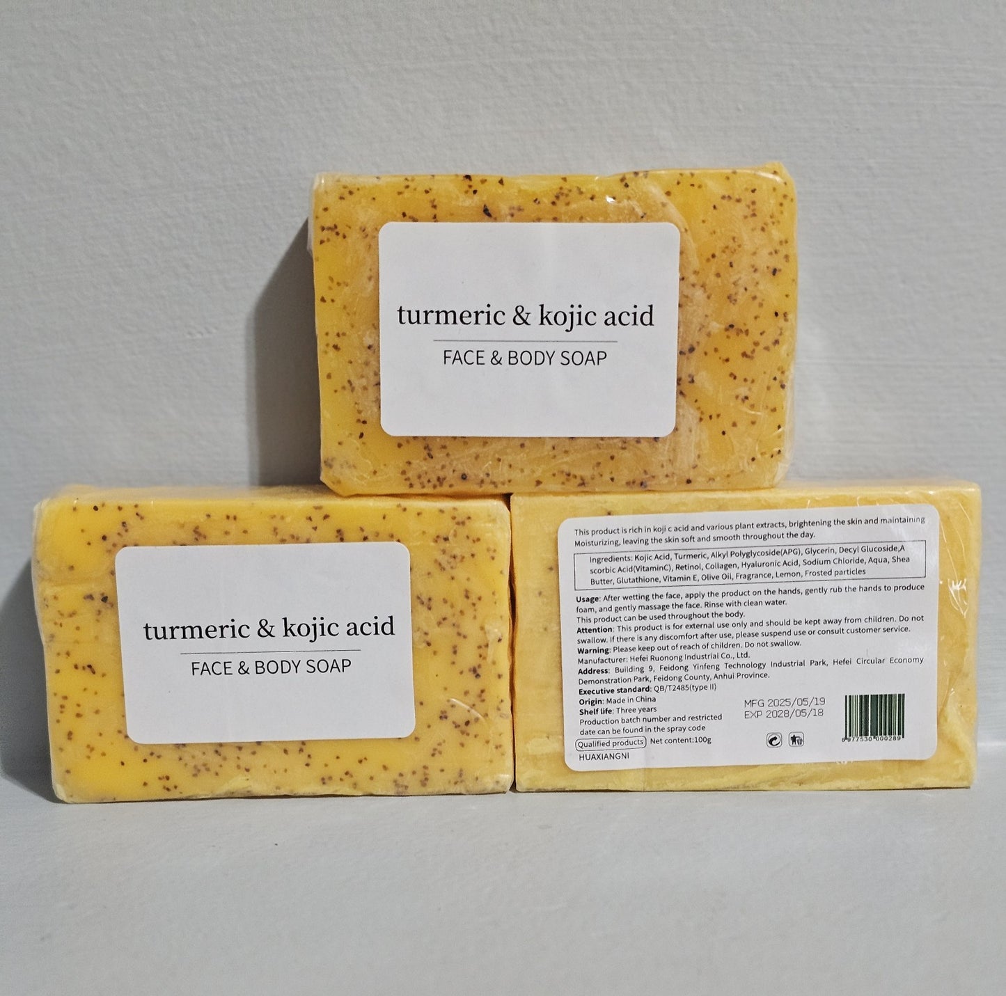 3set/Handmade Tumeric  Lemon + Kojic Acid Soap Skin Whitening Dark Spot