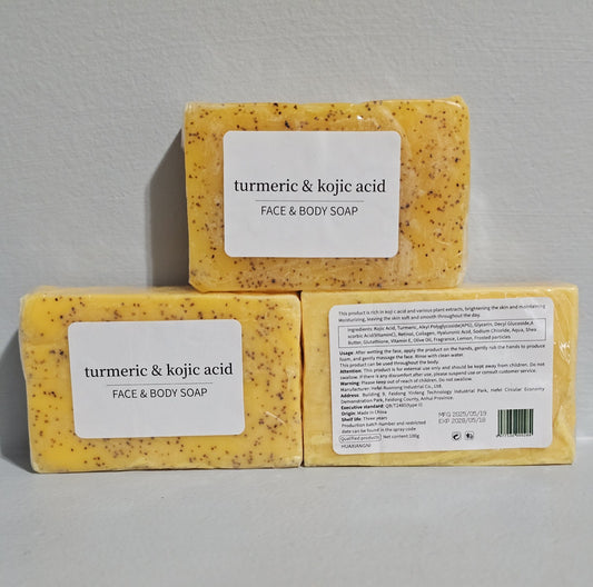 3set/Handmade Tumeric  Lemon + Kojic Acid Soap Skin Whitening Dark Spot