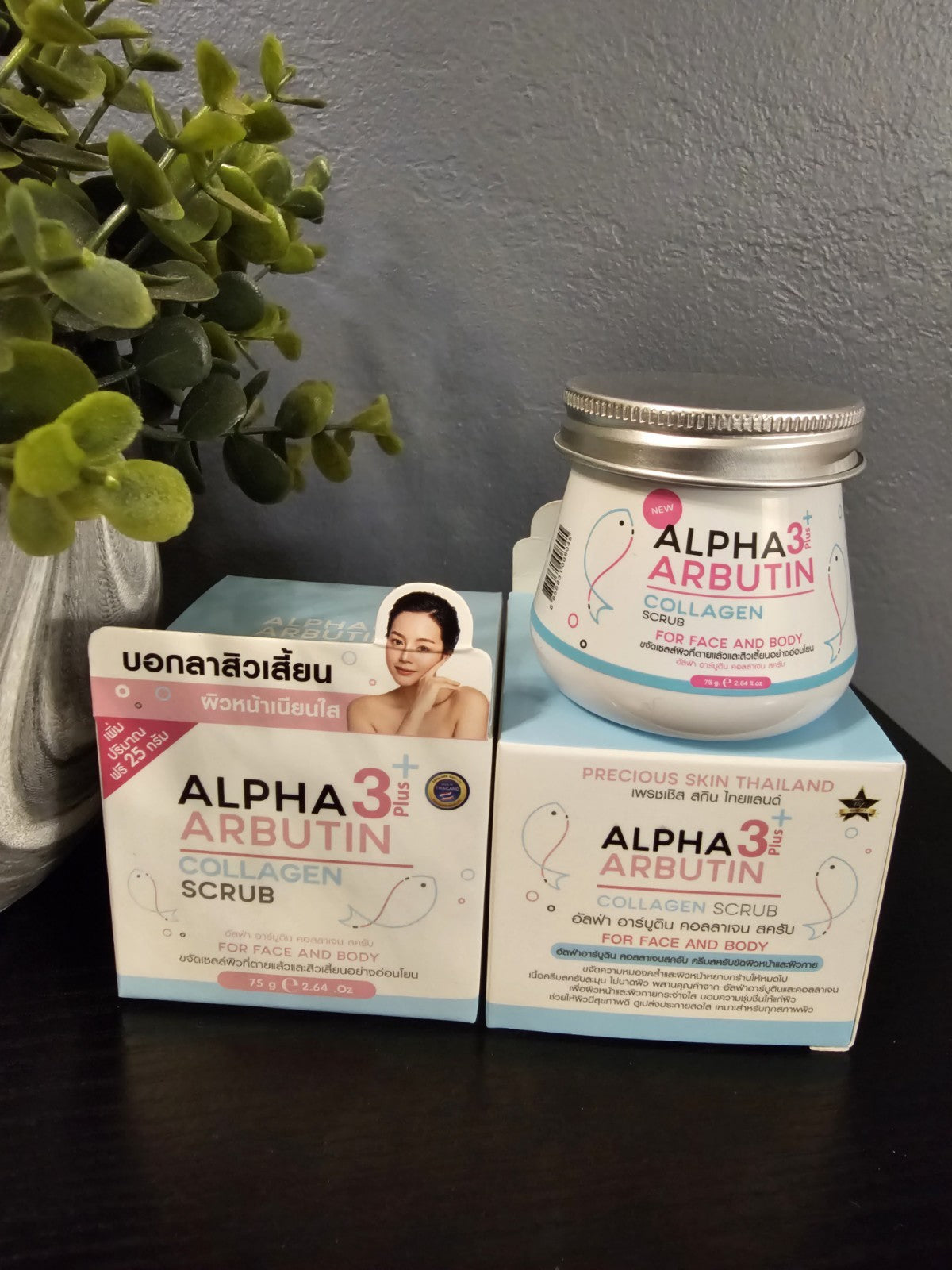 ORIGINAL Alpha Arbutin 3 Plus Collagen Face & Body Scrub 75g Acne Dark Skin