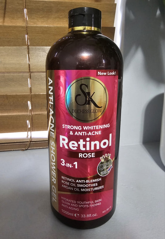 SK DUCHESS Glow Shower Wash RETINOL Skin Repair,Anti-Blemish Spot Fading 1000ml.