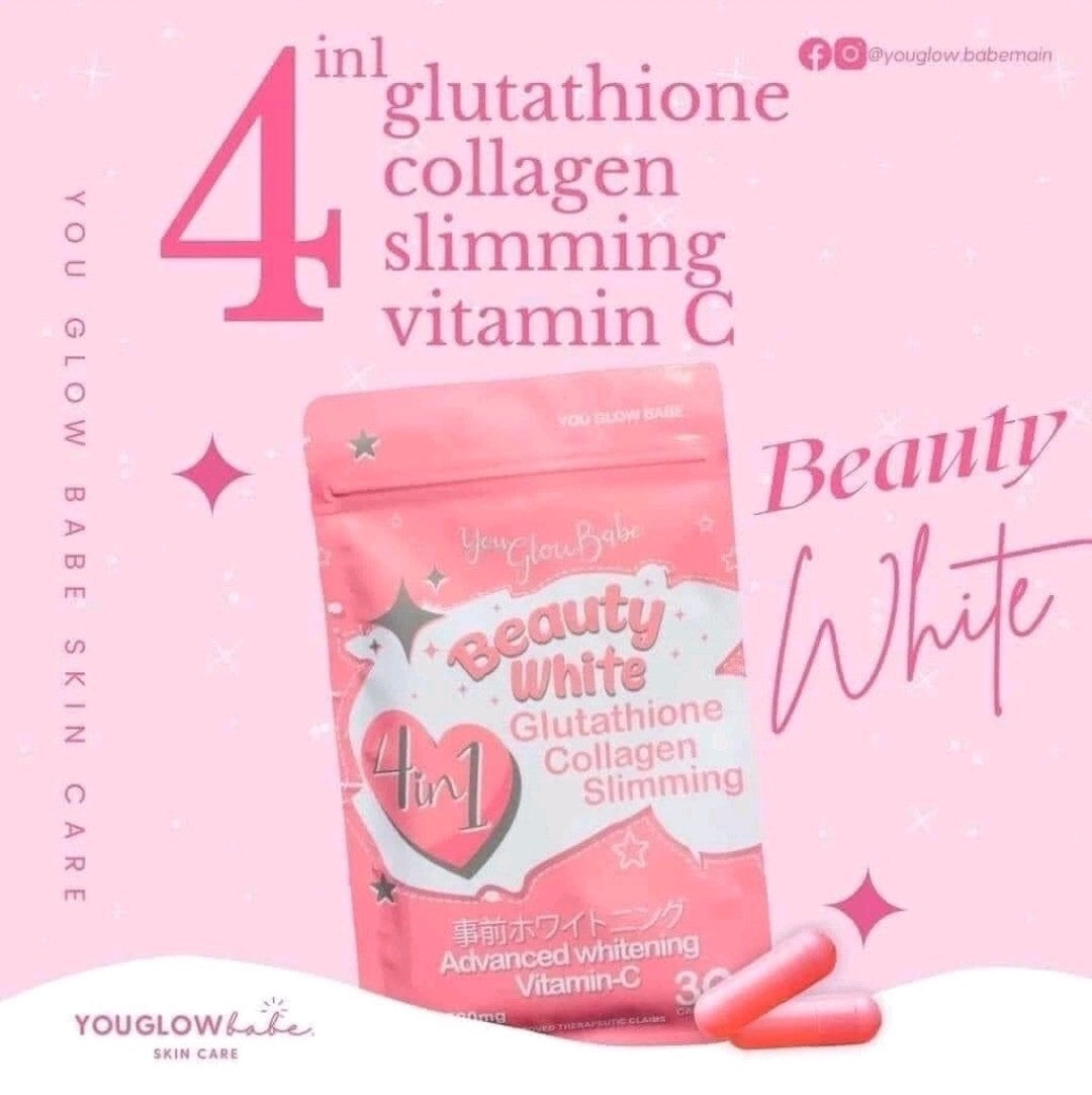 You Glow Babe BEAUTY WHITE Glutathione Capsules, Japan Formula 30 count
