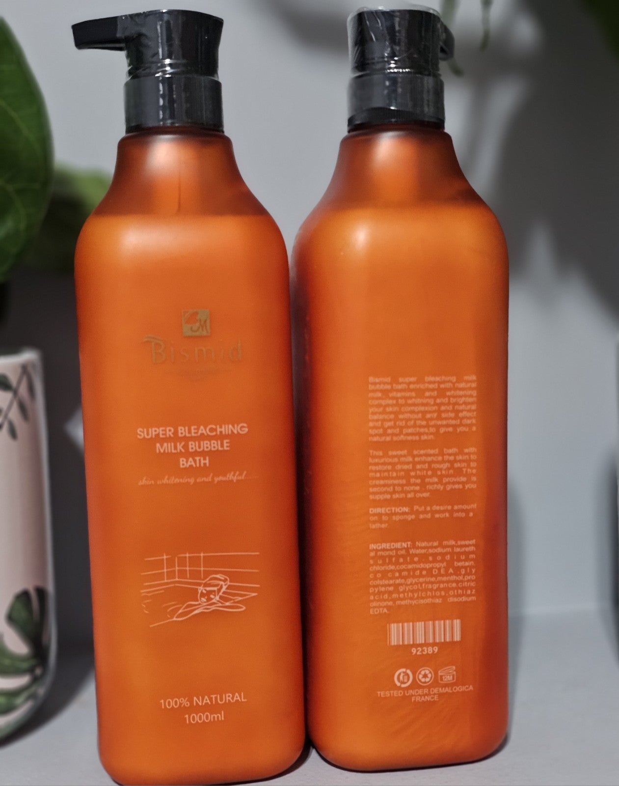 Bismid Super Whitening Milk Bubble Bath Shower Gel 1000ml ORIGINAL & Authentic