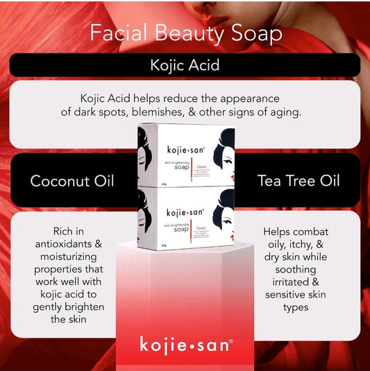 1×Kojie San Skin Lightening Kojic Acid Soap Zero Pigment Light Net 135g ORIGINAL
