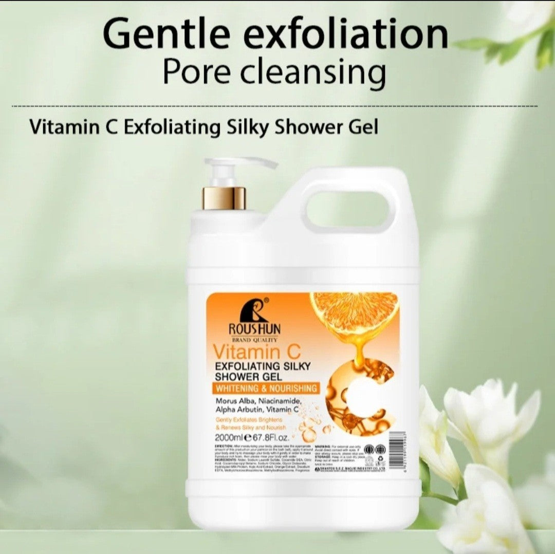 Vitamin C Exfoliating Body Wash Skin Brightening Shower Gel,2000ML