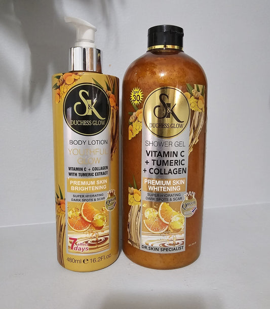 SK DUCHESS GLOW EXTRA WHITENING SHOWER GEL 1000ML & BODY LOTION 480ML