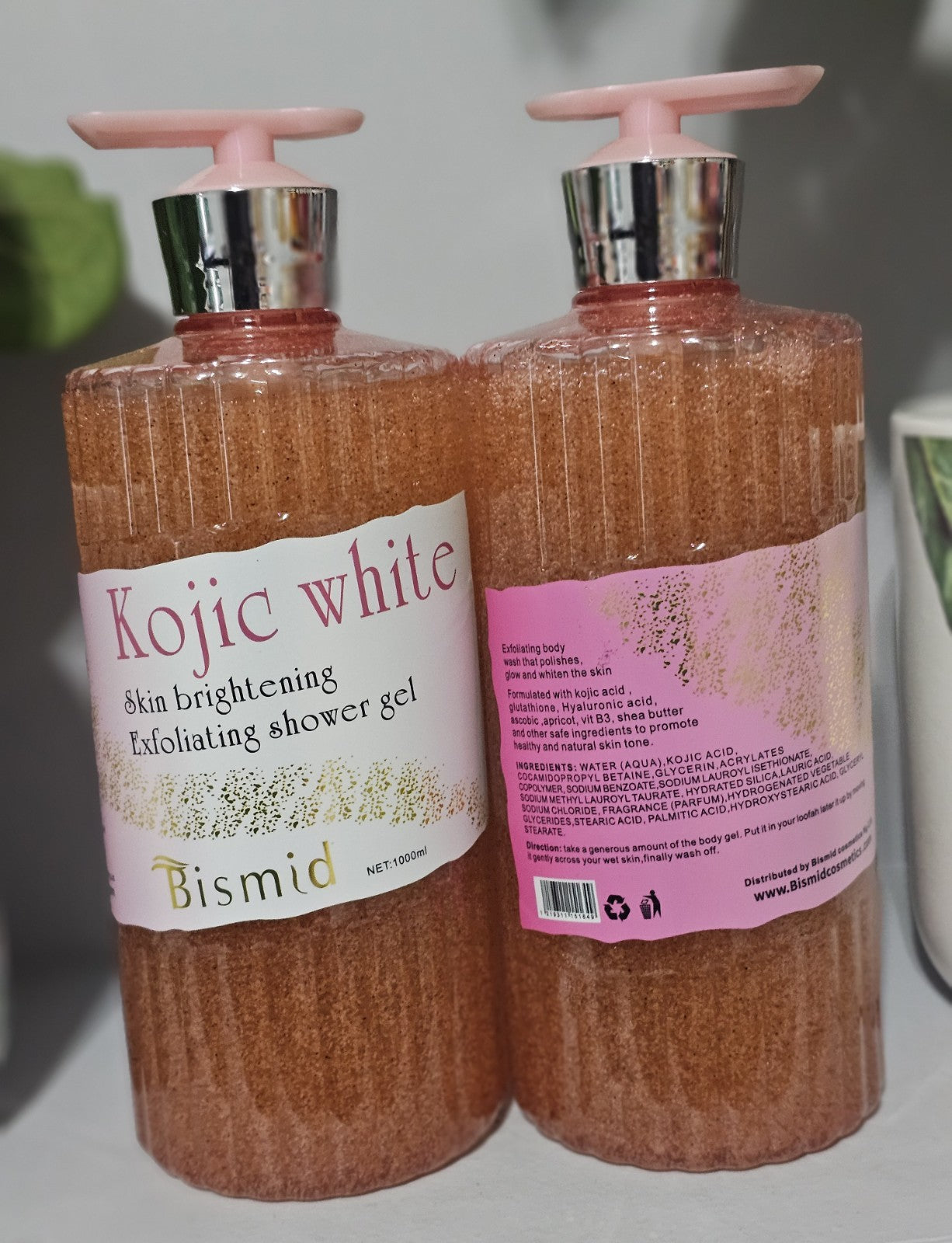 Bismid Kojic White Skin Brightening Exfoliating Shower Gel 1000ml Authentic