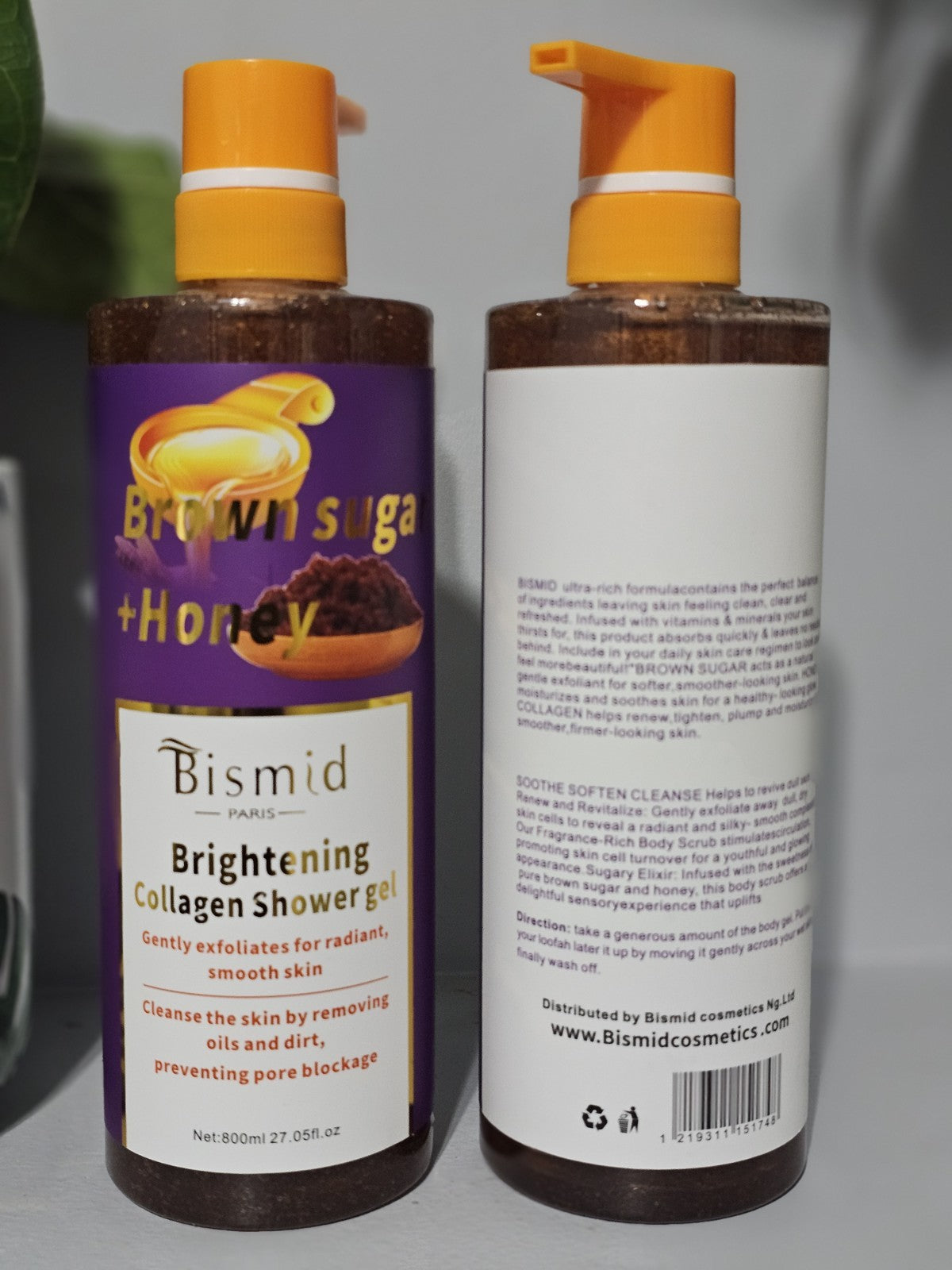 1× Bismid Brightening Collagen Shower Gel Brown Sugar + Honey 800ml