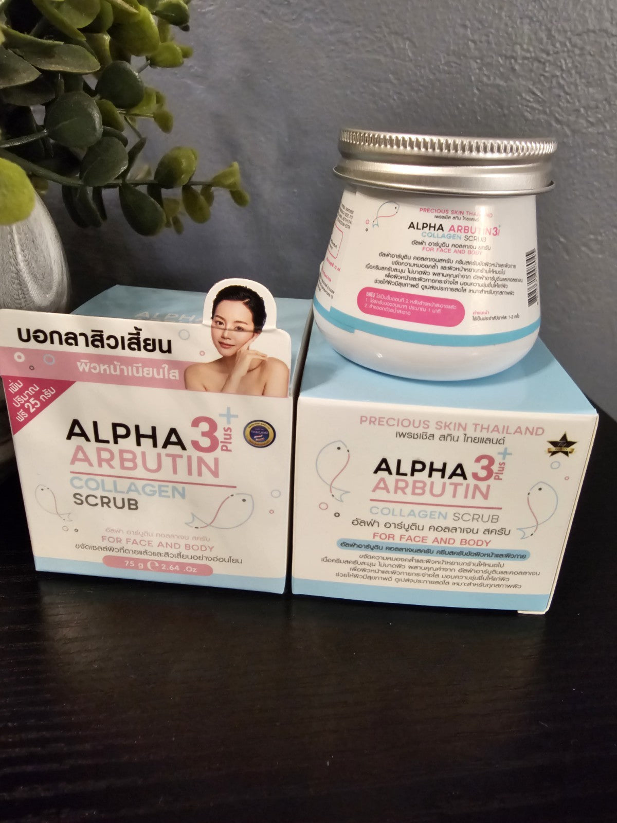 ORIGINAL Alpha Arbutin 3 Plus Collagen Face & Body Scrub 75g Acne Dark Skin