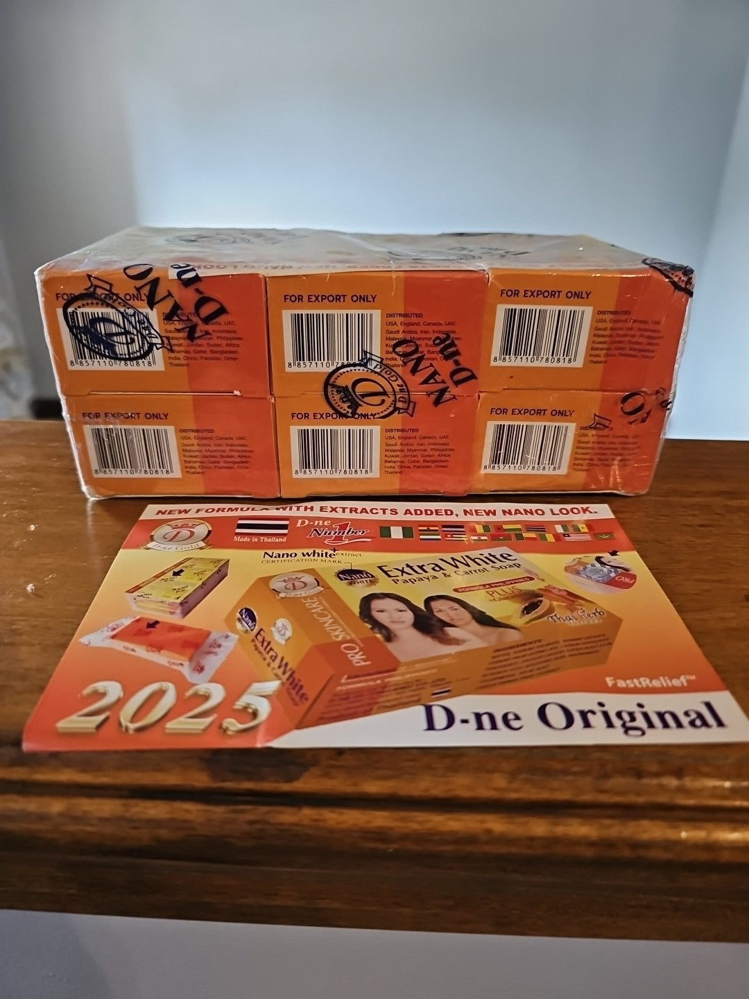 Pack Of 6 New Formula & Authentic Nano Extra White Natural Papaya & Carrot Soap