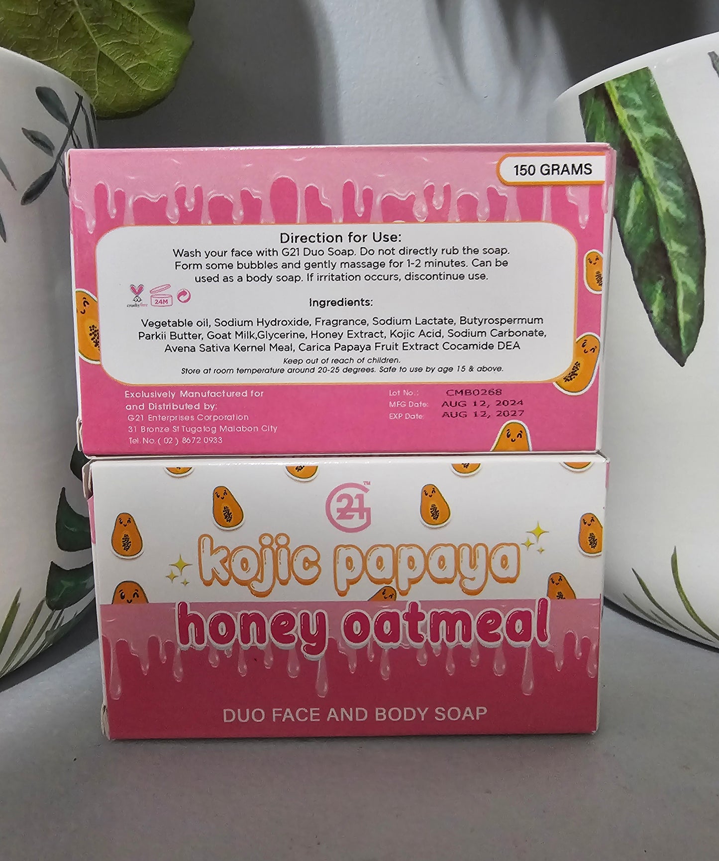 G21 Kojic Papaya Plus Honey Oatmeal  Duo Soap