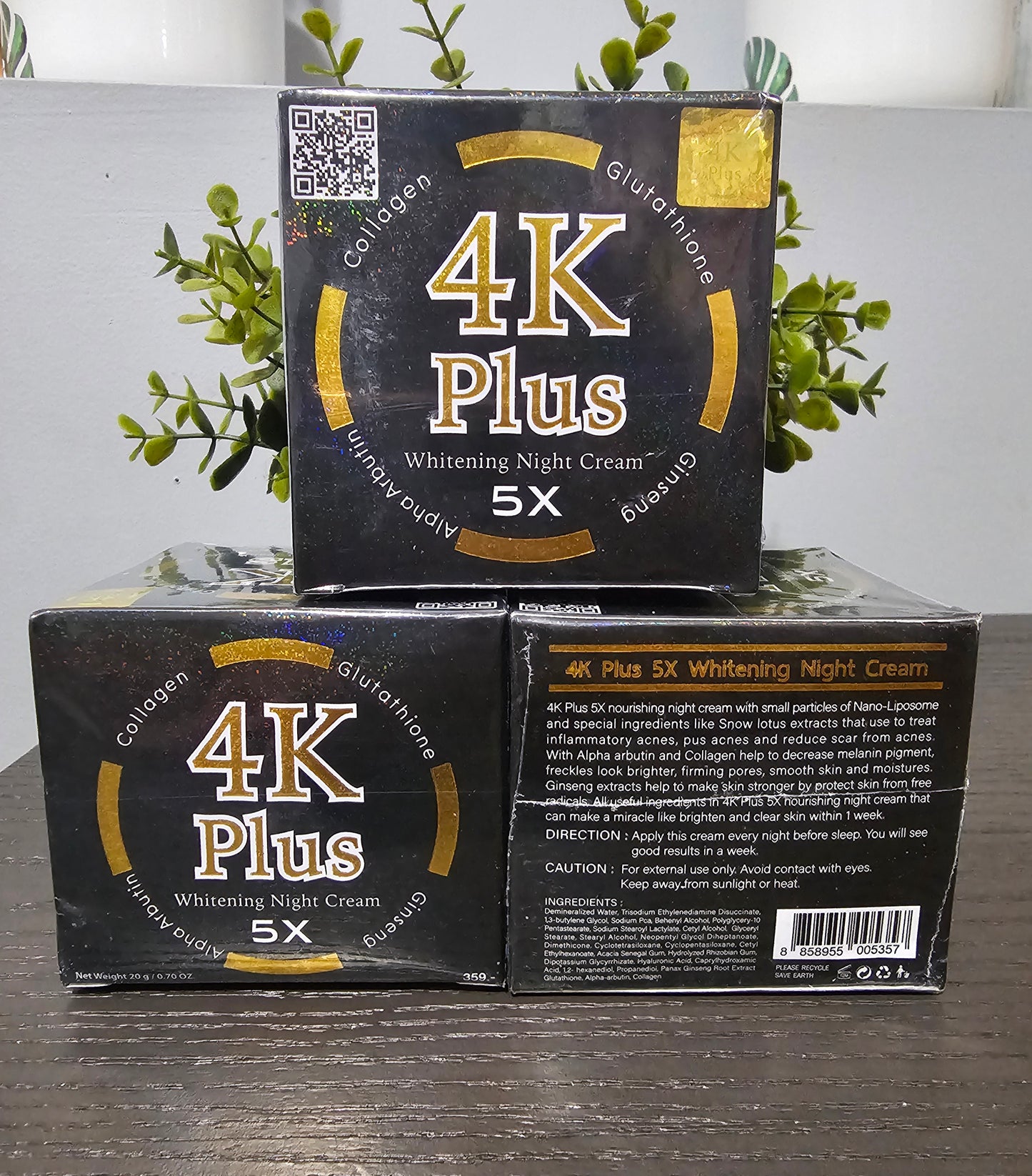1x4K PLUS Whitening Night Cream with Alpha, Collagen, Glutathione & Ginseng