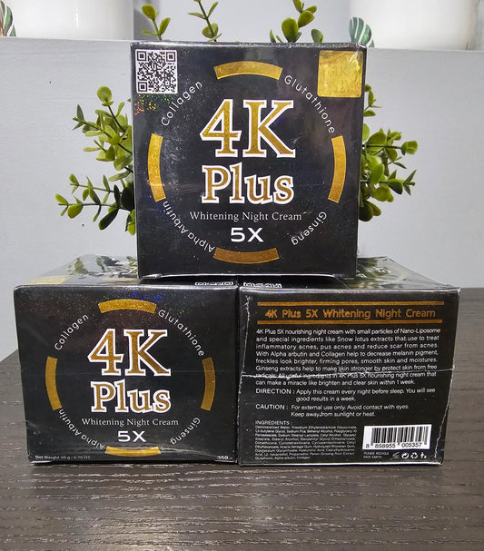 1x4K PLUS Whitening Night Cream with Alpha, Collagen, Glutathione & Ginseng