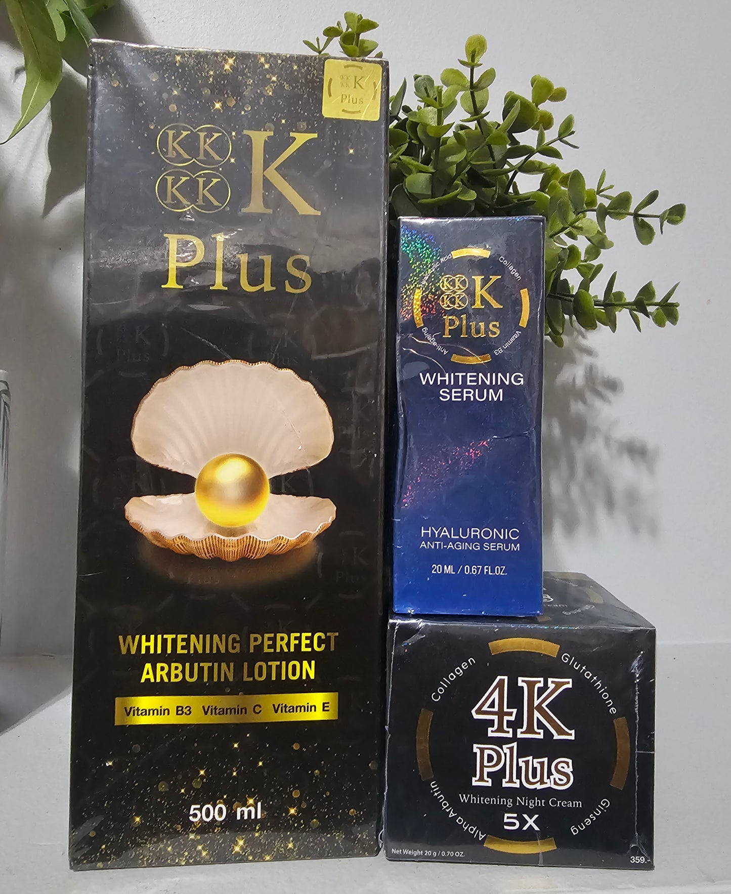 4K PLUS Whitening Set Body Lotion, Face Cream & Serum