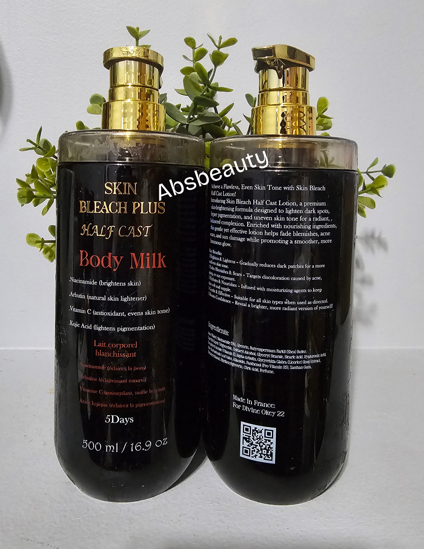 Skin Bleach Plus -  Carrot, Vitamin Cast & Tumeric, Half C Body Lotion 500ml💯👌👍.1pc