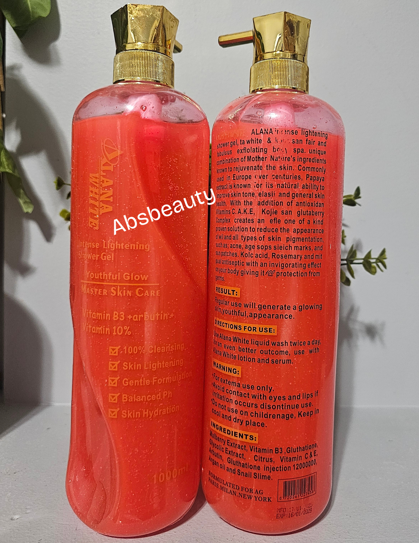 1×ALANA White Pro, Intense & Magic Whitening Shower Gel 1000ml 💯👌