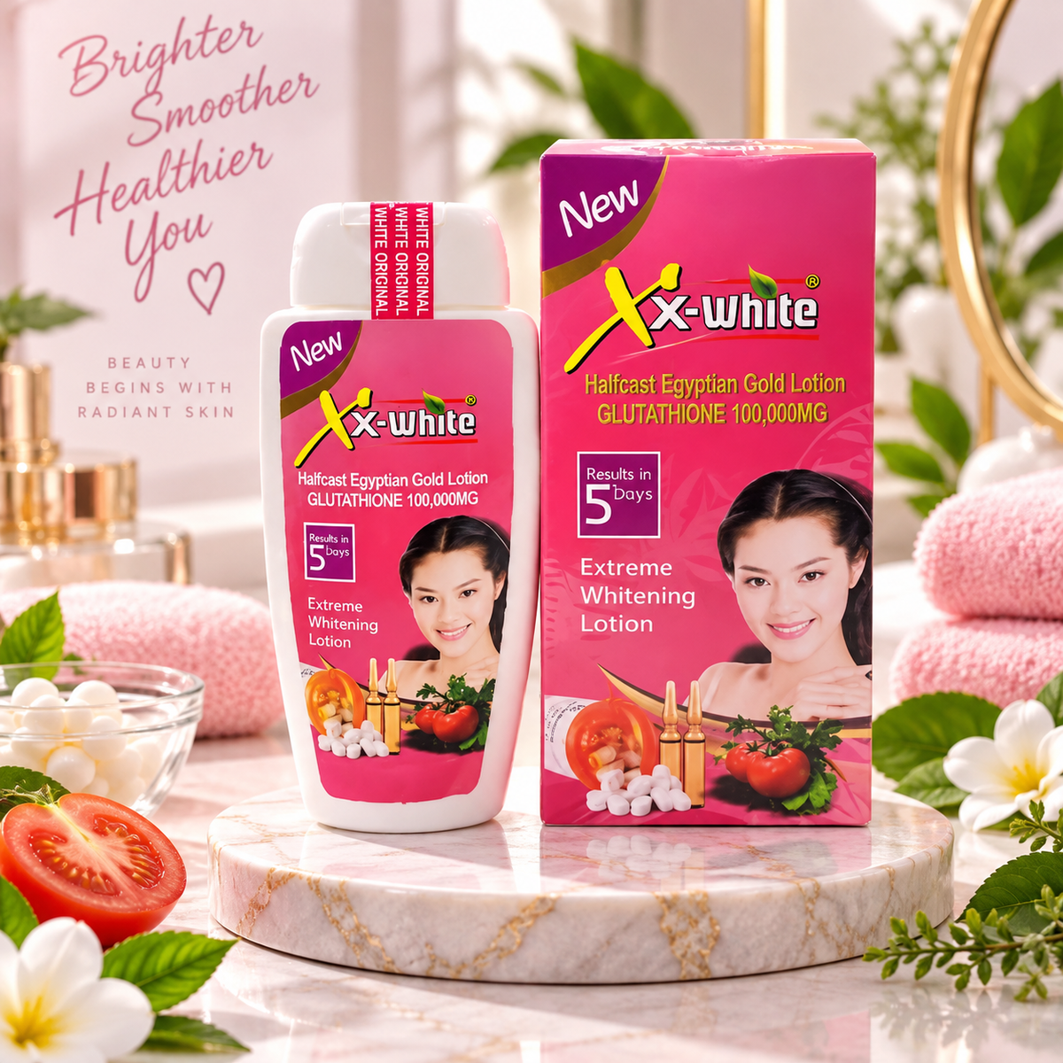 XX-White HC Egyptian Gold Body Lotion Results 5Days Extreme Whitening 400ml