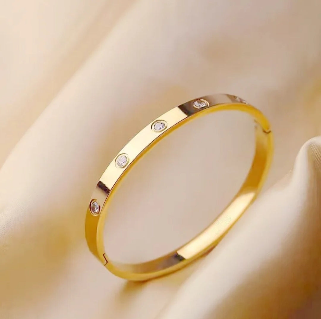 Vintage Full Diamond 18K Gold Plated Bracelets Fashion Jewelry Bangle