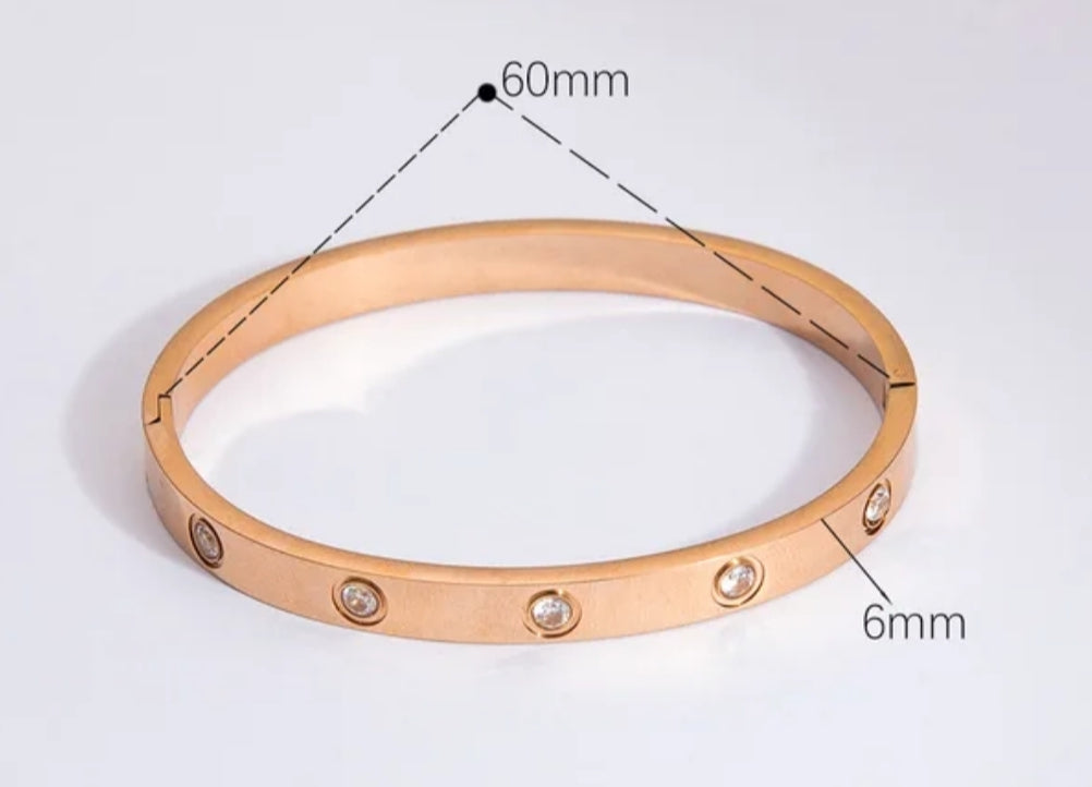 Vintage Full Diamond 18K Gold Plated Bracelets Fashion Jewelry Bangle