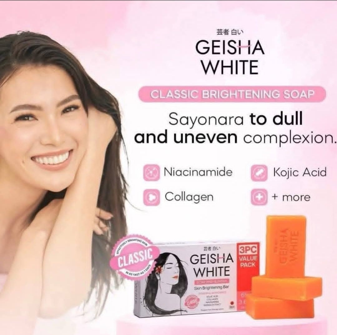 Geisha White INTENSE & CLASSIC Skin brightening & Lightening Soap SCAR & BLEMISH