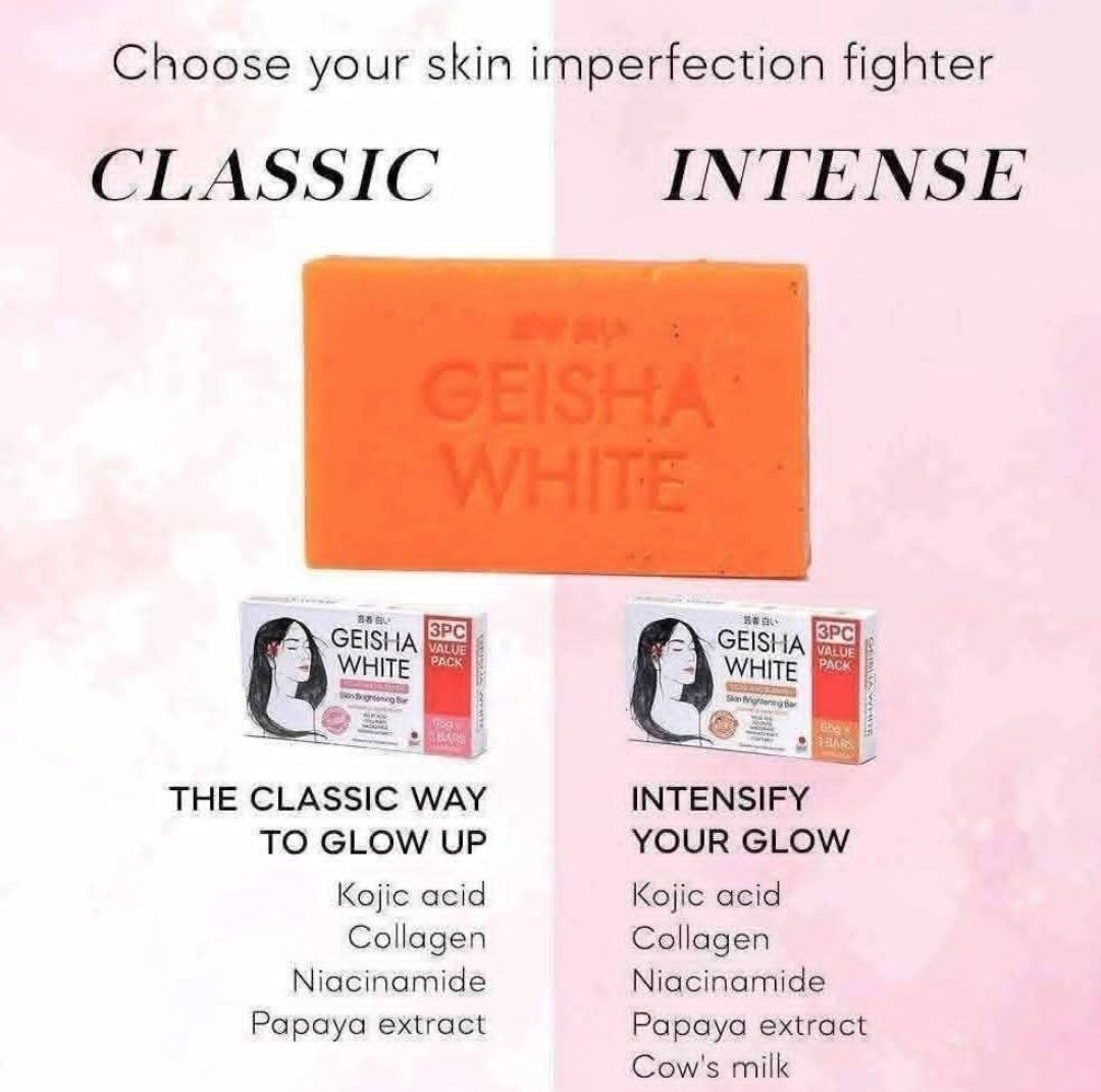 Geisha White INTENSE & CLASSIC Skin brightening & Lightening Soap SCAR & BLEMISH