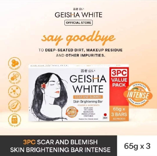 Geisha White INTENSE & CLASSIC Skin brightening & Lightening Soap SCAR & BLEMISH