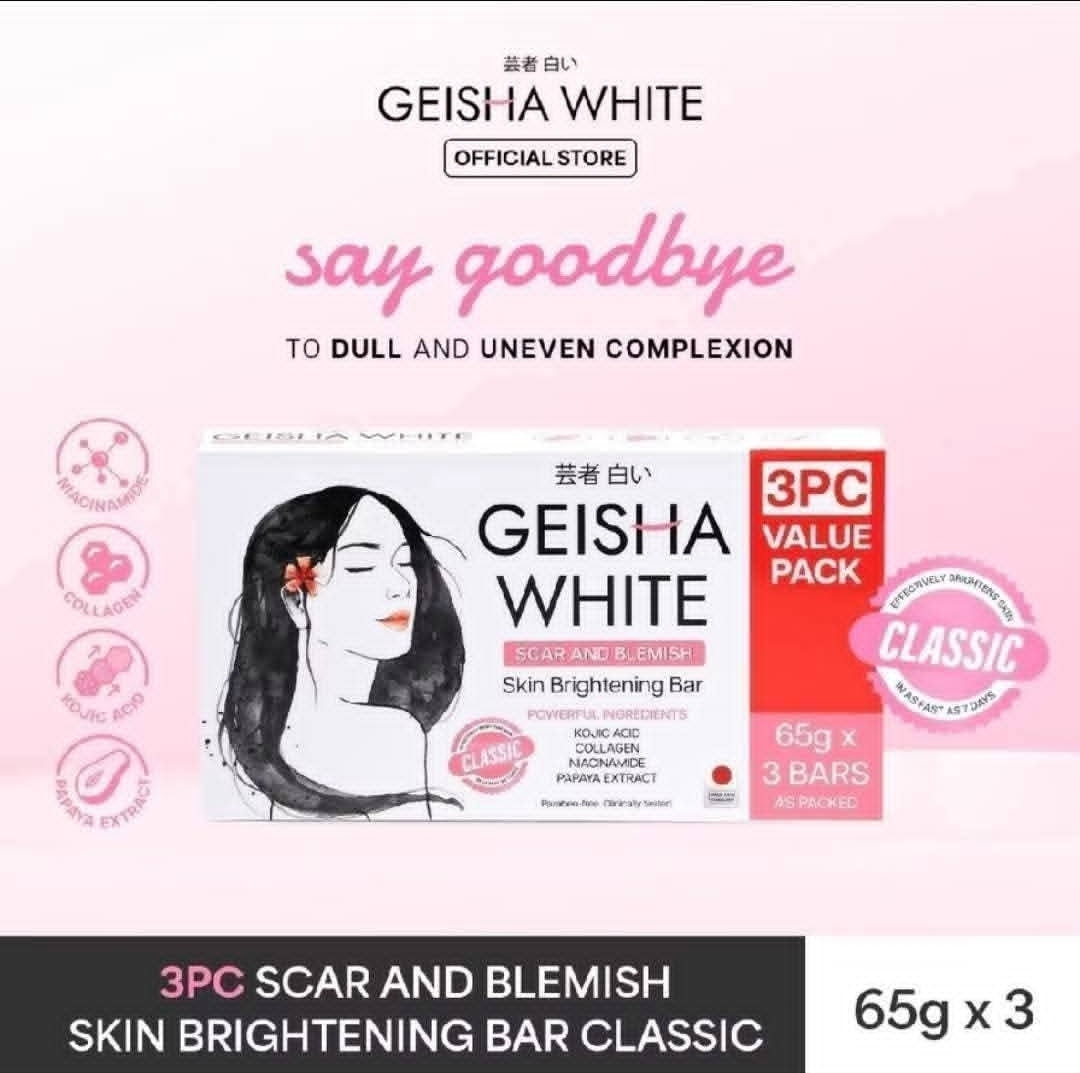 Geisha White INTENSE & CLASSIC Skin brightening & Lightening Soap SCAR & BLEMISH