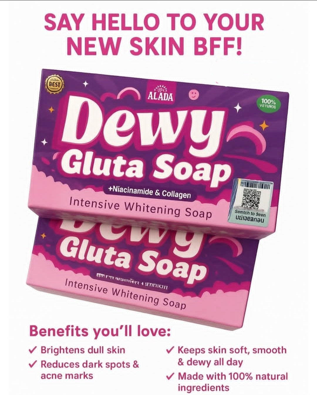 ALADA Natural DEWY Gluta Soap Intensive With Niacinamide & Collagen 70G