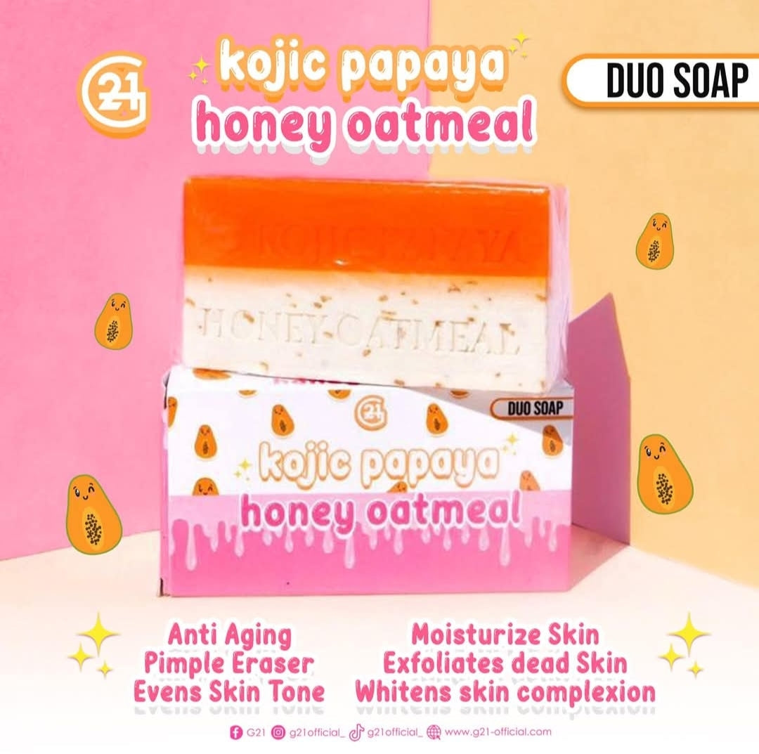 G21 Kojic Papaya Plus Honey Oatmeal  Duo Soap