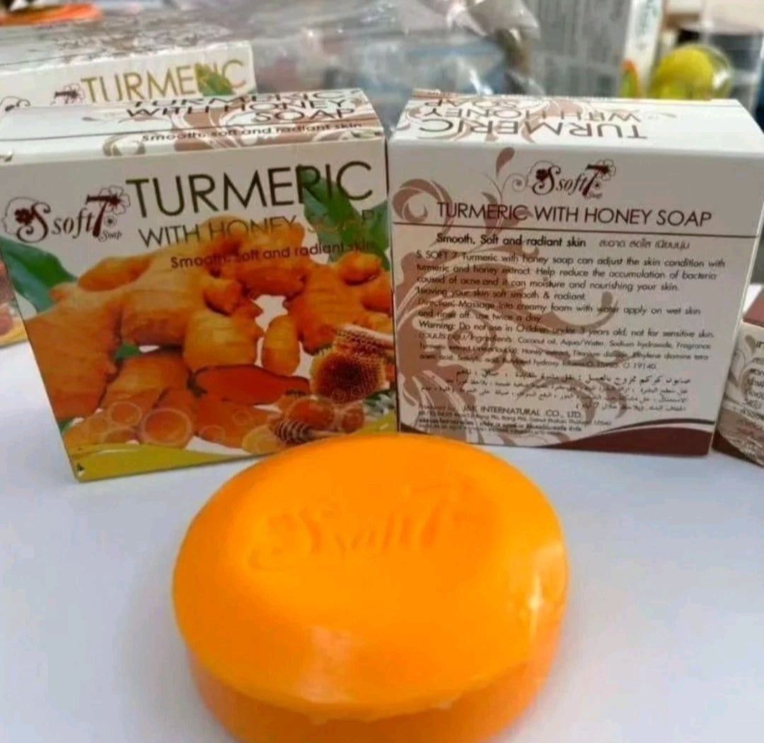 Soft7 Soap Tumeric & Honey Smooth Soft & Radiant Skin 120g Soap Original & Authentic