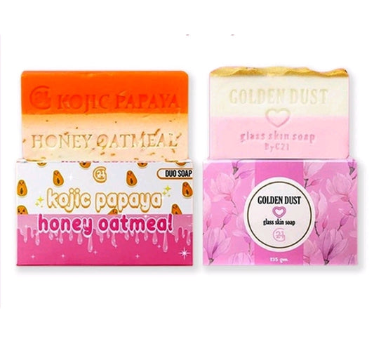 G21 Golden Dust Soap & Duo Kojic Papaya Plus Honey Oatmeal  Soap