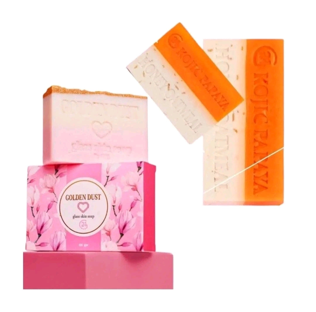 G21 Golden Dust Soap & Duo Kojic Papaya Plus Honey Oatmeal  Soap