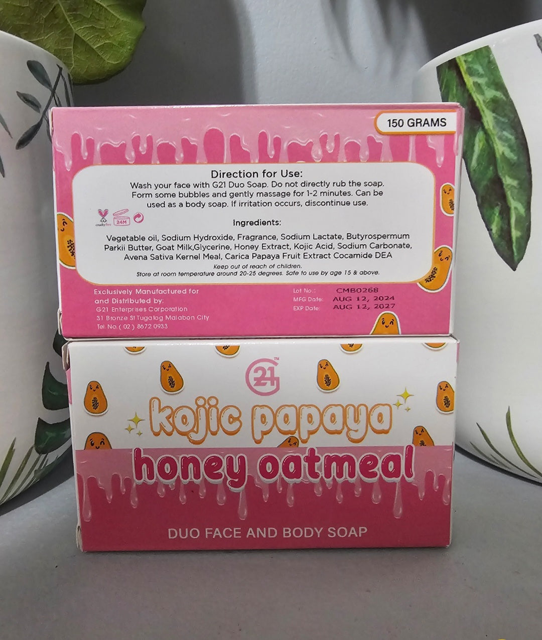 G21 Golden Dust Soap & Duo Kojic Papaya Plus Honey Oatmeal  Soap