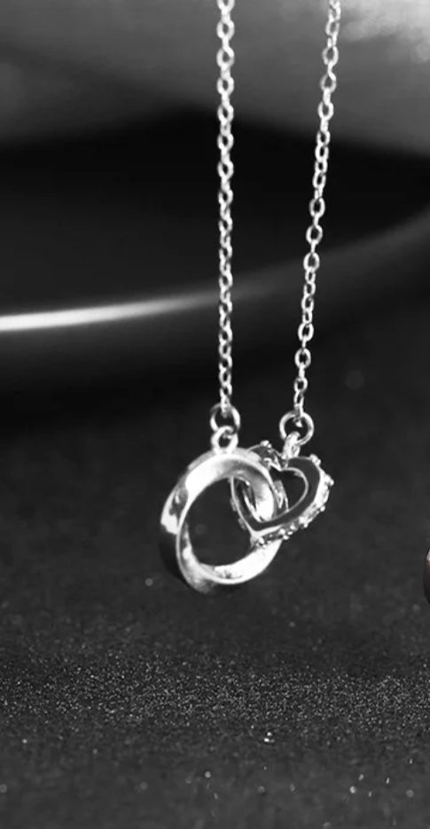 925 Silver Geometric Round Necklace Pendant Fashion Jewelry For Women