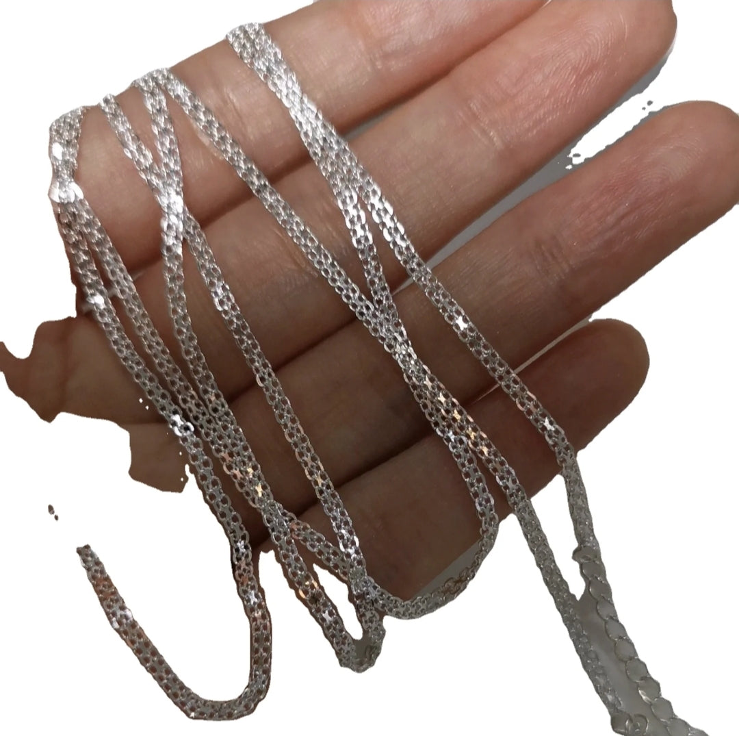 925 Sterling Silver Woven White Silver Sparkling Fine Korean Dongdaemun Necklace Fashion Light Luxury Cold Wind