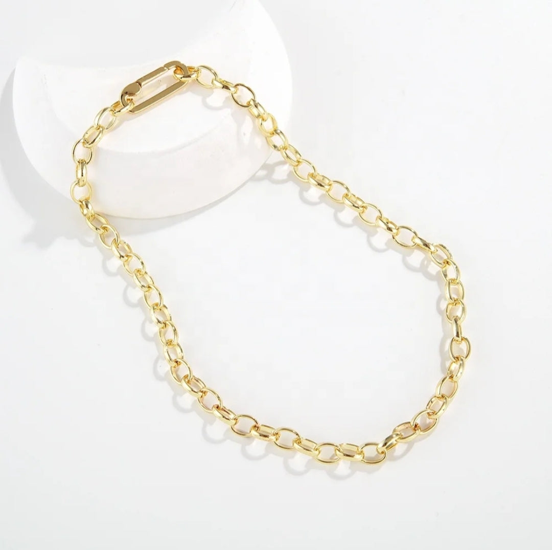 Hip Hop Punk 18K Gold Plated Thick Bracelet Necklace Set For Men And Women Jewelry Set