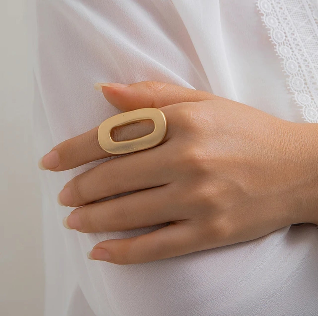 Fashion Adjustable Big Irregular Geometric Rings For Women Trendy Stackable Finger Rings On Hand