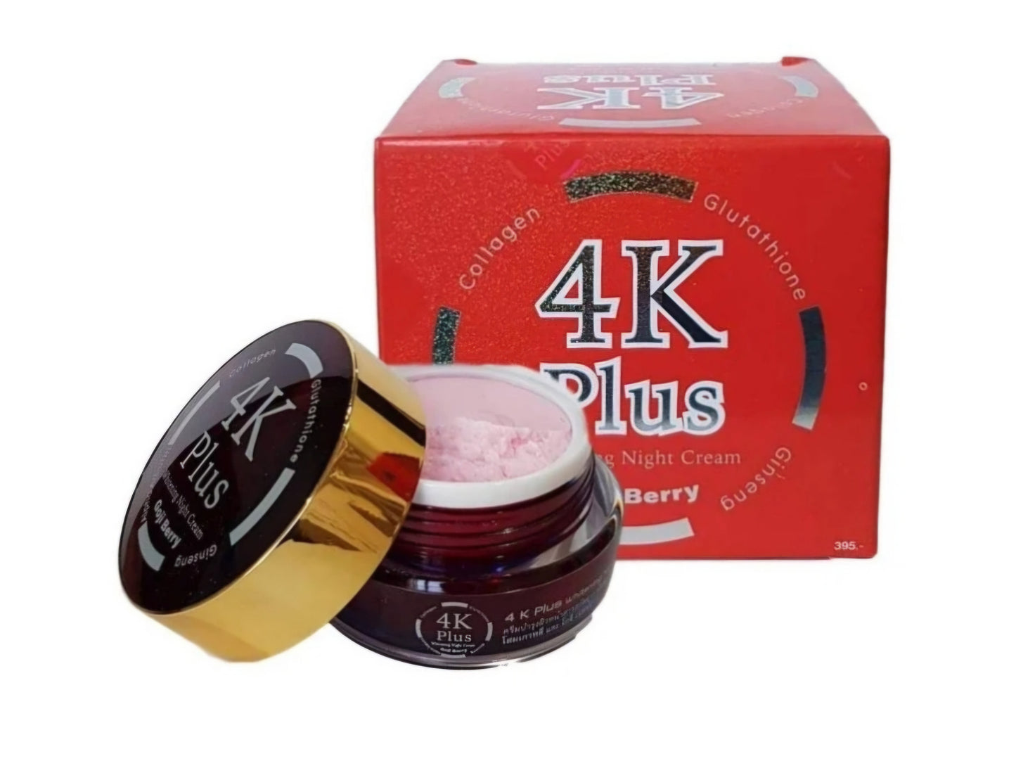 1×4K PLUS Whitening Night Face Cream 5X Goji Berry with Alpha Arbutin, Collagen, Glutathione & Ginseng