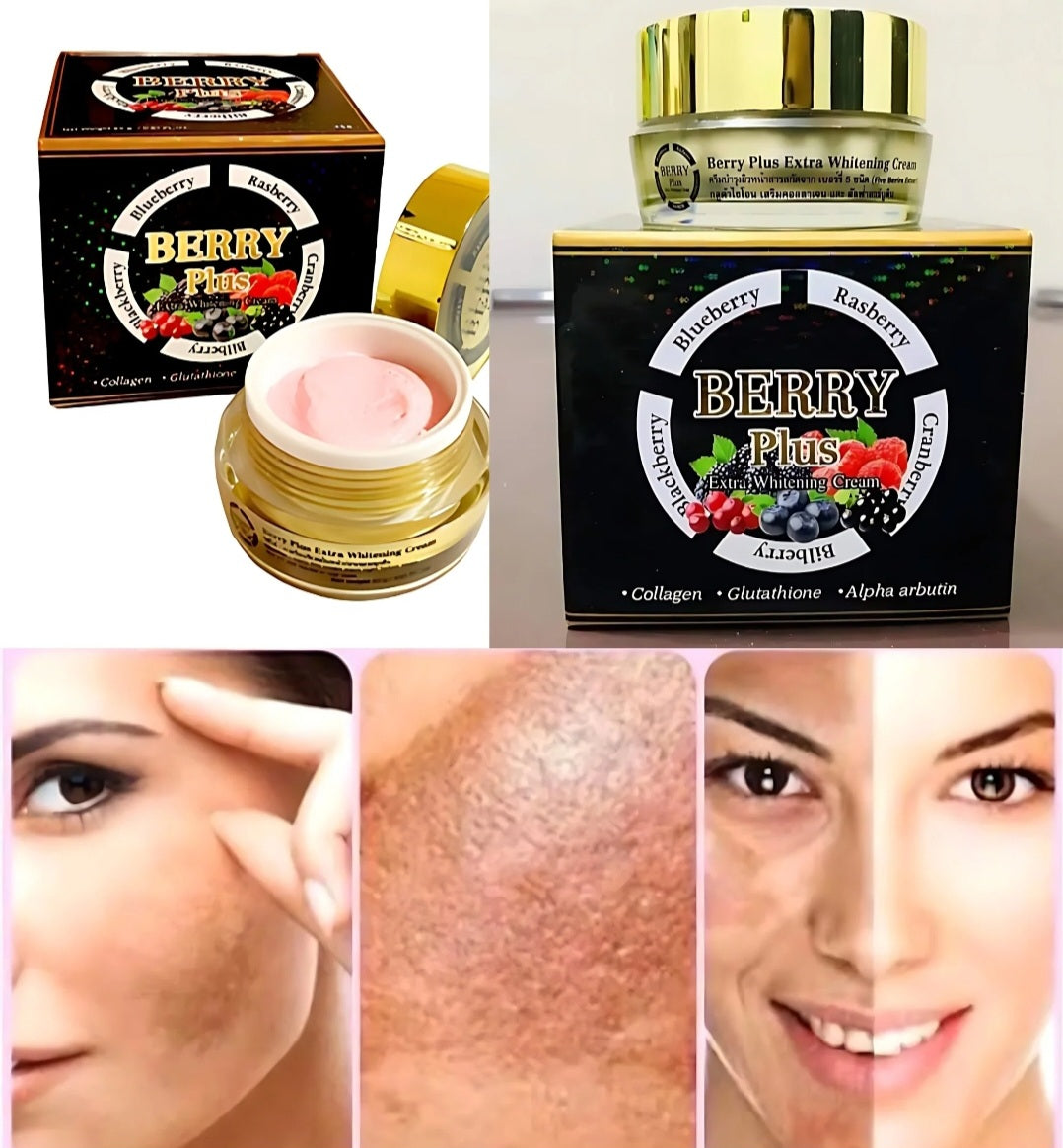 1×BERRY PLUS Extra Whitening Night Face Cream 5X