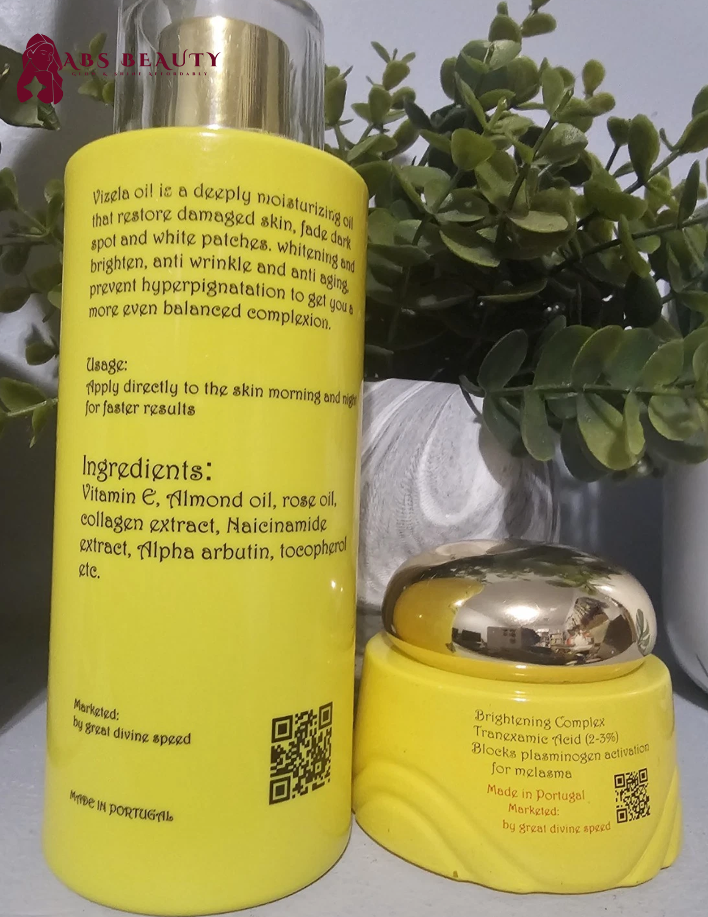 VIZELA Whitening Treatment Body Oil & Treatment Face Cream 💯👌