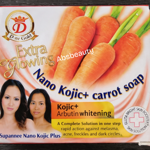 2×Extra Glowing Nano Kojie Plus Carrot Soap 75g 💯✅️👍