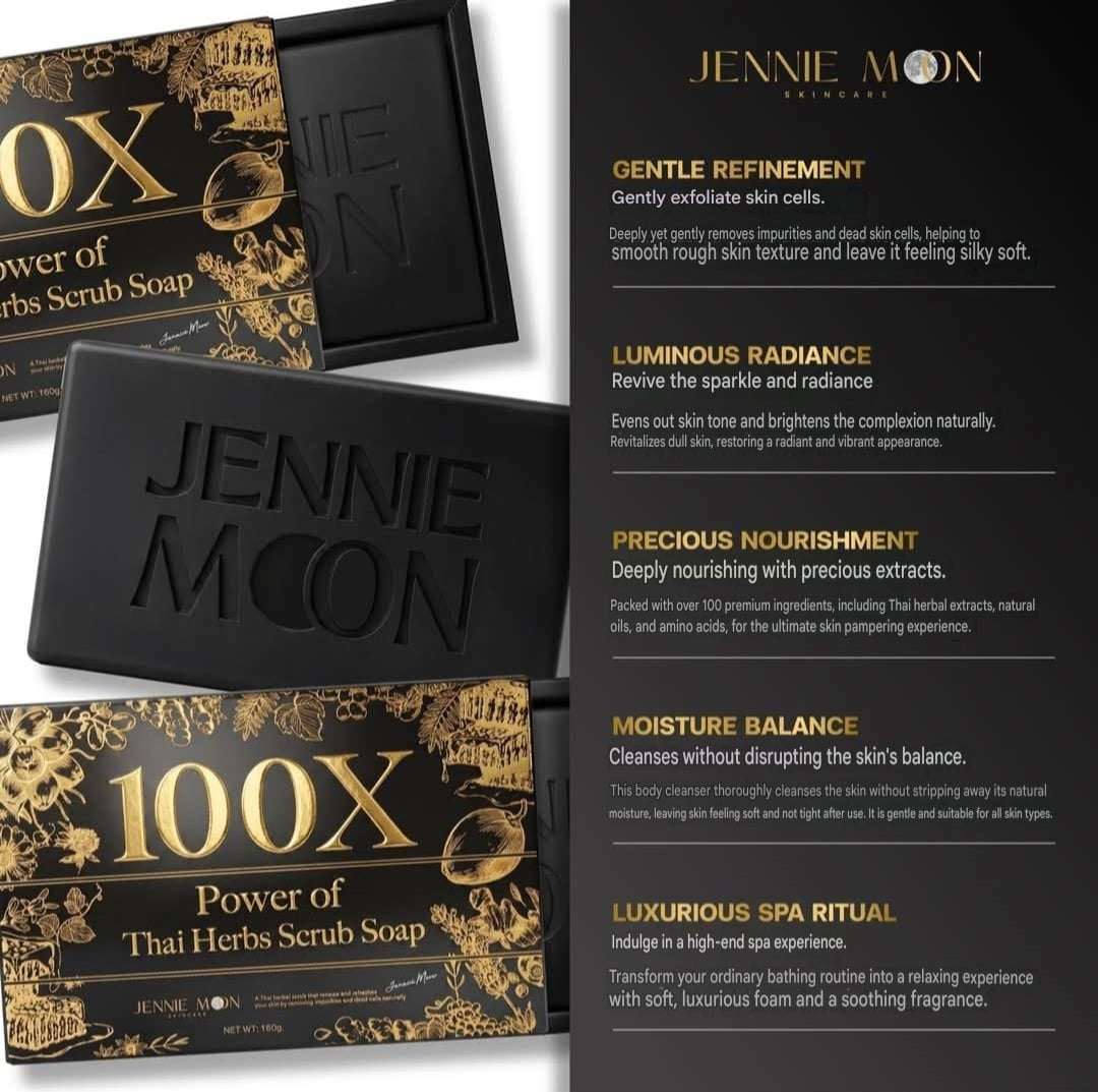 Jennie Moon 100X Power of Thai Herbs Scrub Soap 160g Original&Authentic 1pc