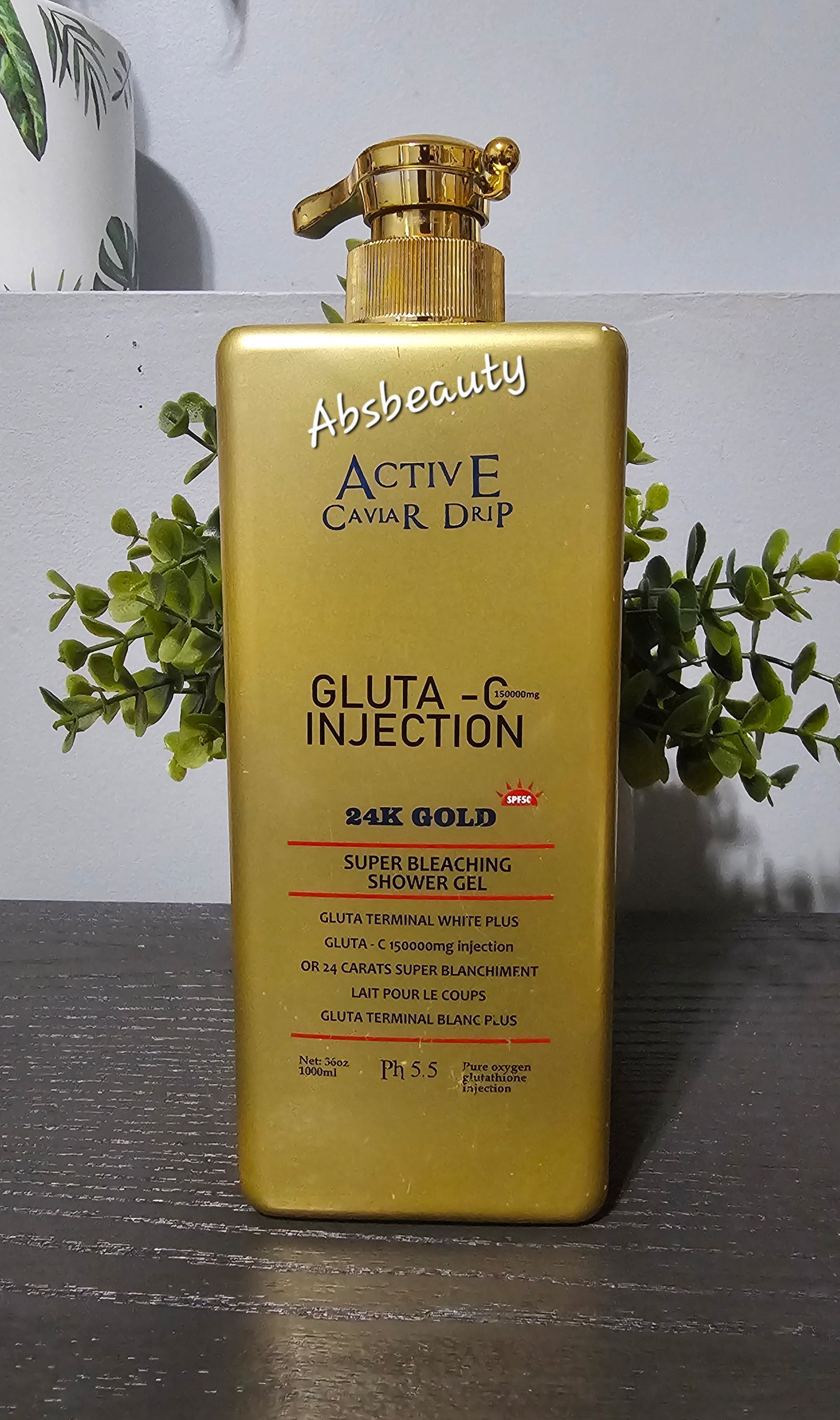 Active Caviar Drip Gluta-C injection 24k Gold Super Whitening Shower Gel 1000ml