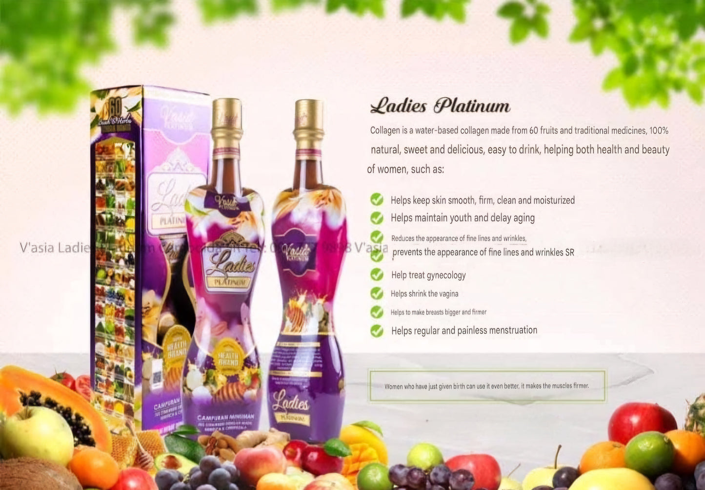 Vasia Ladies Platinum Supplements drink 500ml 💯👌✅️
