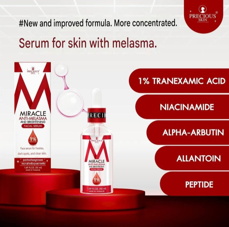 Precious Skin MIRACLE Anti-Melasma & Brightening Facial Serum 50ml With 1% Tranexamic acid💯👌,1pc