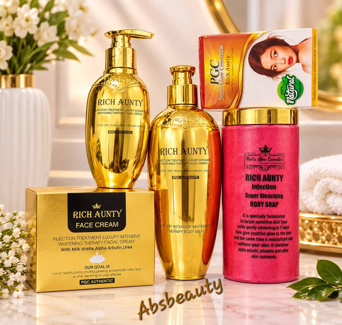 Rich Aunty Injection Whitening Set From Pari's Glow Cosmetics 5pcs