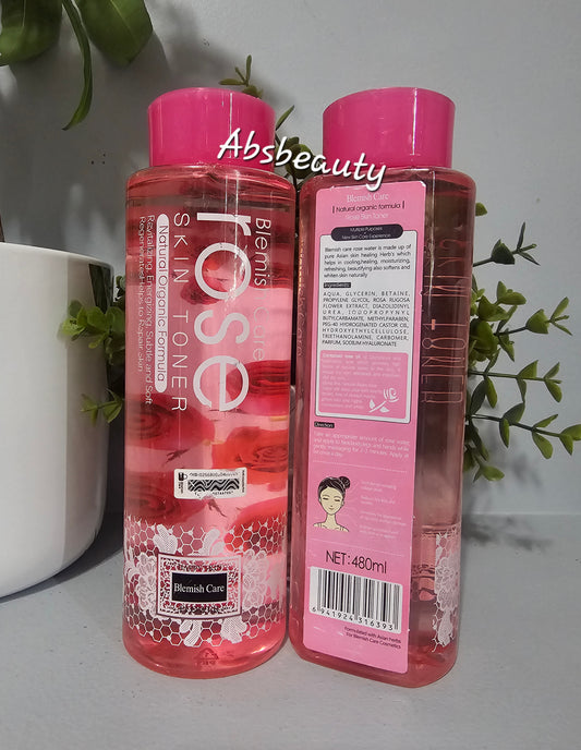 Blemish Care Rose Skin Toner Natural Organic Formula 480ml. 1pc