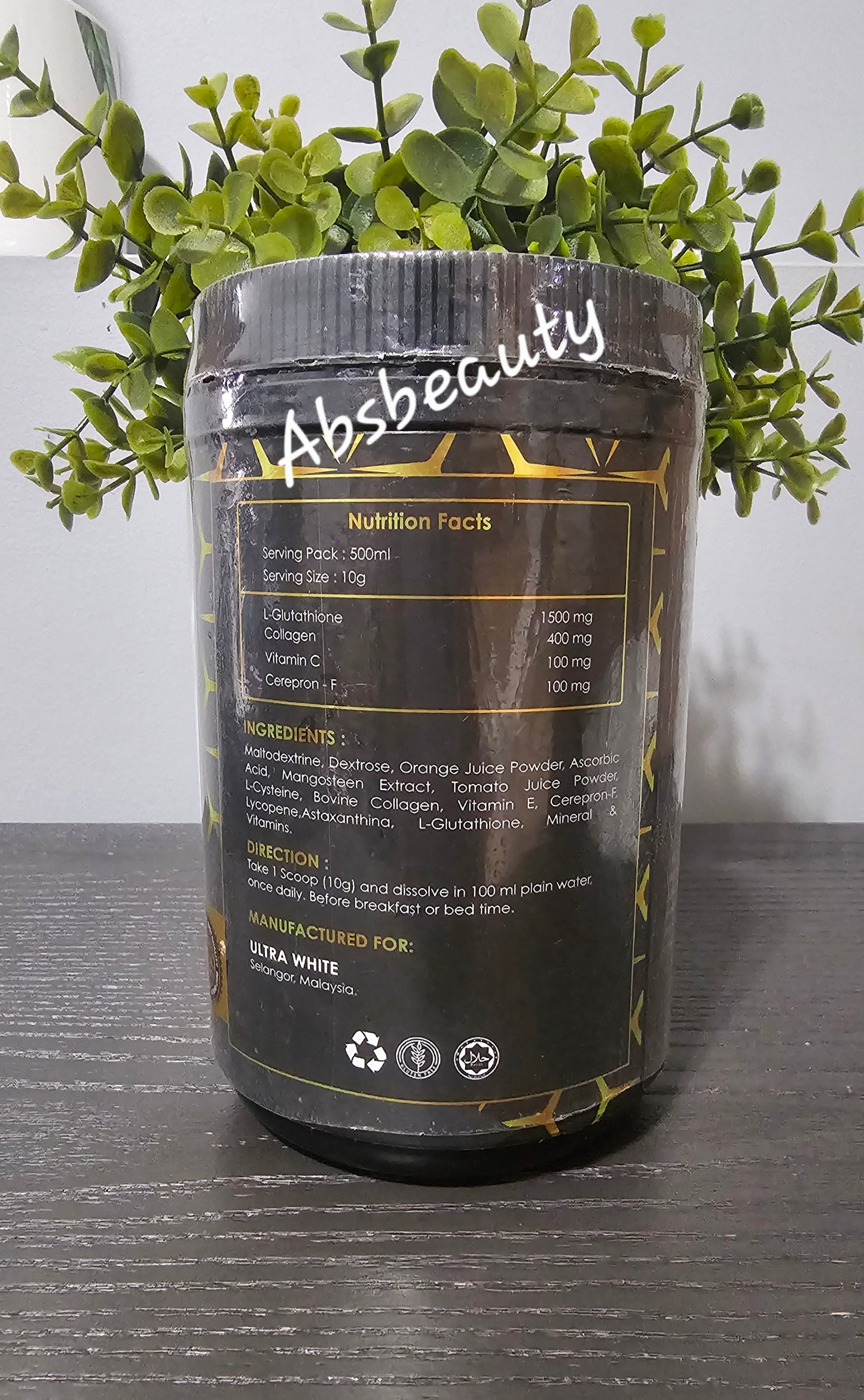 Ultra White Collagen+L-Glutathione Shiny Beauty Booster Powder Supplements, 1jar💯✅️